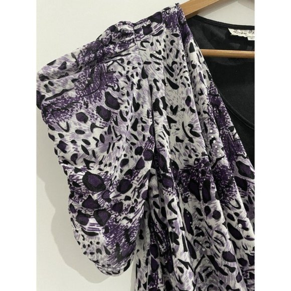 Ricki Renee Purple Beaded Top Size 16 - Picture 3 of 8